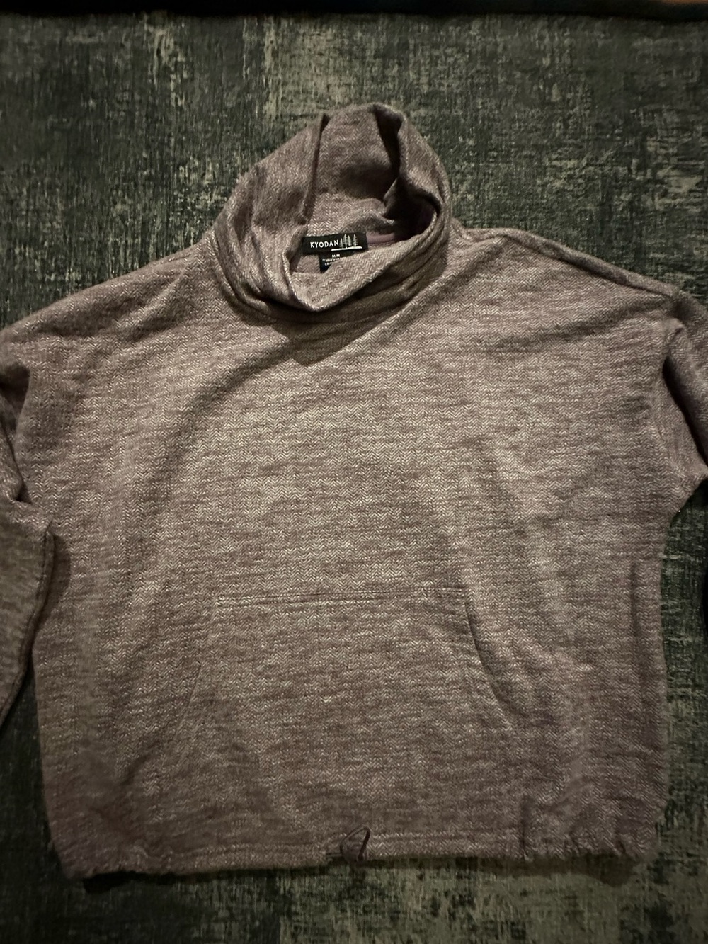 Kyodan Women's Heathered Taupe Cowl Neck Sweater